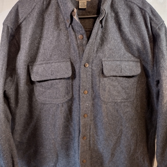 Flyshacker Men's Charcoal Heavy Wool Shirt Jacket - Picture 3 of 5